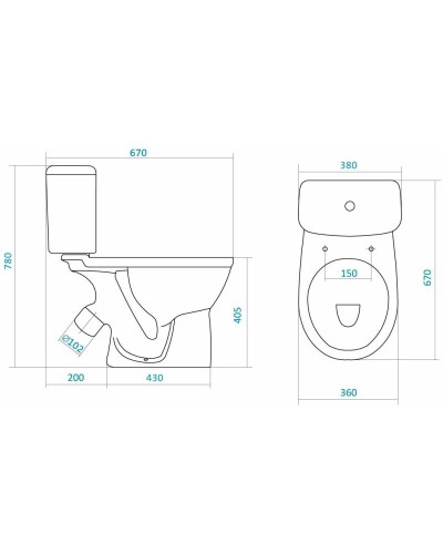 Унитаз-компакт антивсплеск с сиденьем Santek Бореаль 1.WH30.2.143