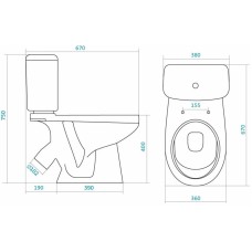 Унитаз-компакт антивсплеск с сиденьем микролифт Santek Бореаль 1.WH30.2.145