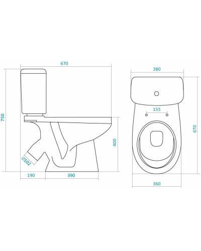 Унитаз-компакт антивсплеск с сиденьем микролифт Santek Бореаль 1.WH30.2.145
