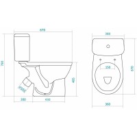 Унитаз-компакт антивсплеск с сиденьем микролифт Santek Бореаль 1.WH30.2.146