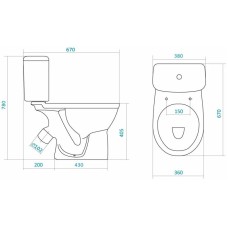 Унитаз-компакт антивсплеск с сиденьем микролифт Santek Бореаль 1.WH30.2.146