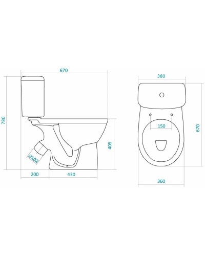 Унитаз-компакт антивсплеск с сиденьем микролифт Santek Бореаль 1.WH30.2.146