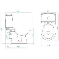 Унитаз-компакт с сиденьем Santek Цезарь 1.WH30.1.745