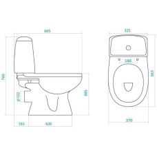Унитаз-компакт с сиденьем Santek Цезарь 1.WH30.1.745