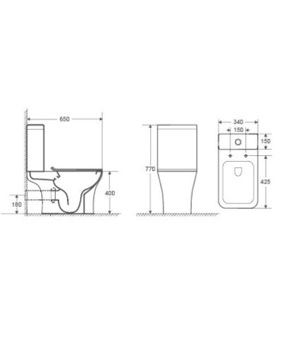 Унитаз компакт Cerutti SPA Vettore MW CT9240 Белый матовый с бачком и сиденьем Микролифт
