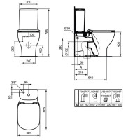 Унитаз-компакт безободковый с сиденьем микролифт Ideal Standard Tesi T0082V1