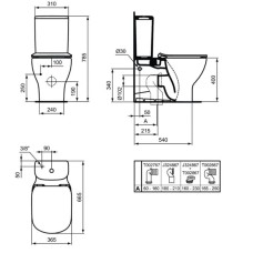 Унитаз-компакт безободковый с сиденьем микролифт Ideal Standard Tesi T0082V1