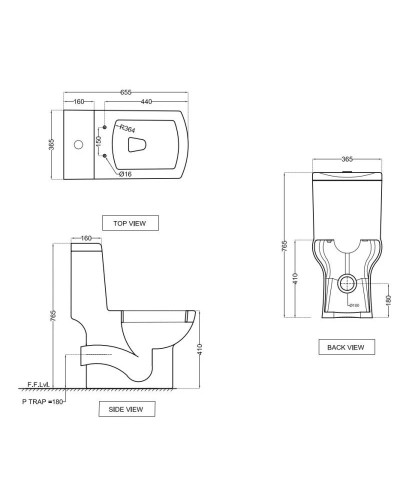 Унитаз-компакт с сиденьем микролифт Jaquar Lyric LYS-WHT-38851P180UFSM