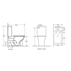Унитаз компакт WeltWasser Zinnbach 001 GL-WT 10000009967 Белый глянец с бачком и сиденьем Микролифт