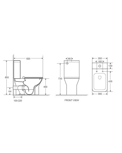 Унитаз компакт WeltWasser Zinnbach 001 GL-WT 10000009967 Белый глянец с бачком и сиденьем Микролифт