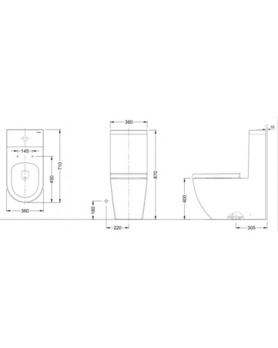 Унитаз-компакт с сиденьем микролифт Bravat Gina C02005W-3-ENG