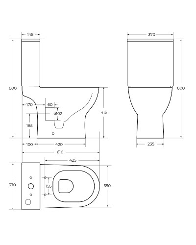 Унитаз компакт BelBagno Lounge BB045CPR/BB045/051SC без бачка с сиденьем Микролифт