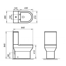Унитаз компакт BelBagno Norma BB339CPR/BB2111SC без бачка с сиденьем Микролифт