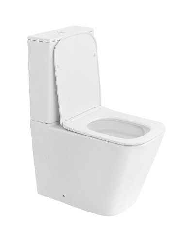 Унитаз компакт Abber Rechteck AC1210TMW Белый матовый с бачком и сиденьем Микролифт