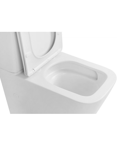 Унитаз компакт Abber Rechteck AC1210TMW Белый матовый с бачком и сиденьем Микролифт