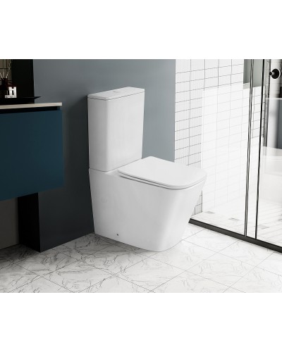 Унитаз компакт Abber Rechteck AC1210TMW Белый матовый с бачком и сиденьем Микролифт