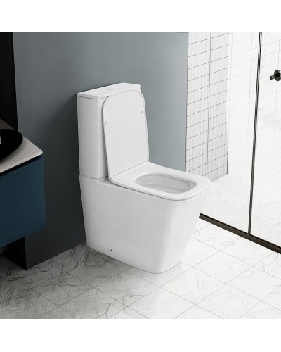 Унитаз компакт Abber Rechteck AC1210TMW Белый матовый с бачком и сиденьем Микролифт