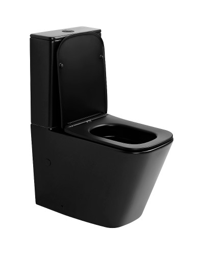 Унитаз компакт Abber Rechteck AC1210TMB Черный матовый с бачком и сиденьем Микролифт