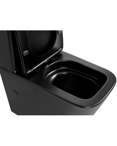 Унитаз компакт Abber Rechteck AC1210TMB Черный матовый с бачком и сиденьем Микролифт