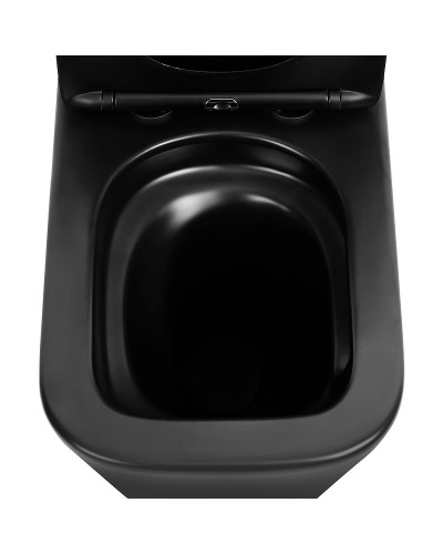 Унитаз компакт Abber Rechteck AC1210TMB Черный матовый с бачком и сиденьем Микролифт