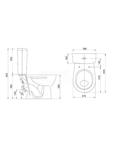 Унитаз-компакт с сиденьем Santeri Orion 1.P400.8.S01.00B.F (4607143311329)