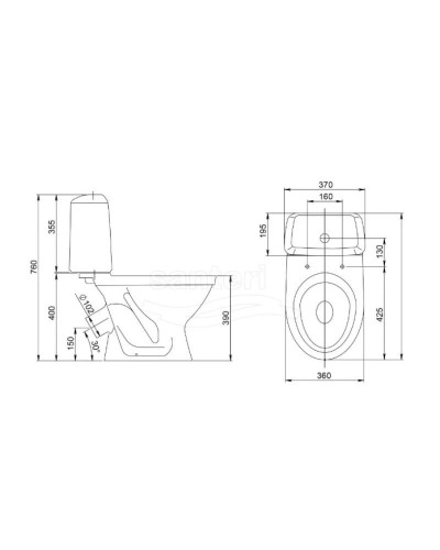 Унитаз-компакт с сиденьем микролифт Santeri Sonata Люкс 1.P203.0.S00.00B.F (4607143314962)