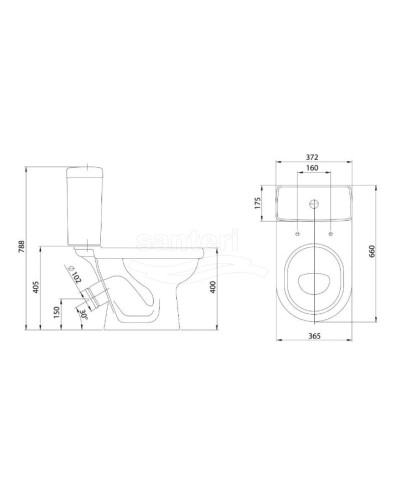 Унитаз-компакт с сиденьем Santeri Visit 1.P405.3.S01.00B.F (4640009670765)
