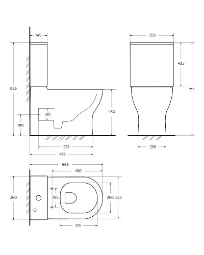 Унитаз компакт BelBagno Sfera-Tor BB2141CP-TOR/BB2141T/BB865SC с бачком и сиденьем Микролифт