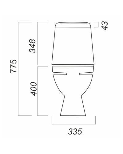 Унитаз-компакт косой выпуск с сиденьем дюропласт с микролифтом Sanita Идеал комфорт IDLSACC01030713