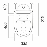 Унитаз-компакт косой выпуск с сиденьем дюропласт с микролифтом Sanita Идеал комфорт IDLSACC01030713