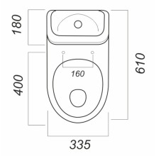 Унитаз-компакт косой выпуск с сиденьем дюропласт с микролифтом Sanita Идеал комфорт IDLSACC01030713