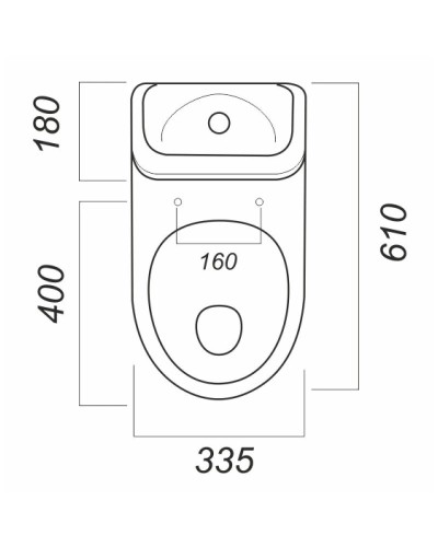 Унитаз-компакт косой выпуск с сиденьем дюропласт с микролифтом Sanita Идеал комфорт IDLSACC01030713
