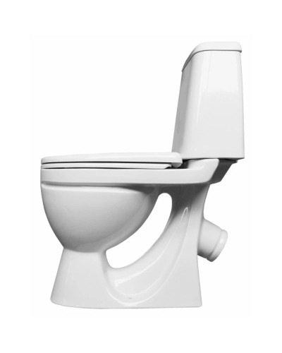 Унитаз-компакт косой выпуск с сиденьем дюропласт с микролифтом Sanita Идеал комфорт IDLSACC01030713