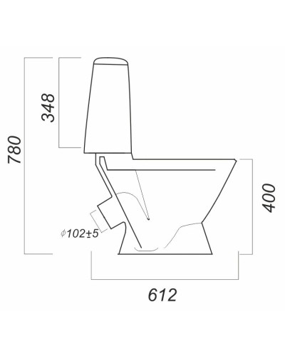 Унитаз-компакт косой выпуск с сиденьем полипропилен Sanita Лада эконом LDASACC01090111