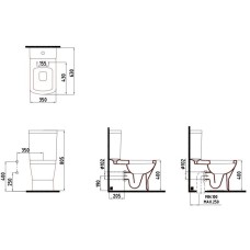 Унитаз-компакт безободковый с функцией биде с сиденьем микролифт Bien Neptun NPKD06301VE0W5SZ0