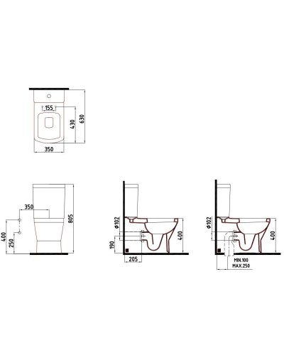 Унитаз-компакт безободковый с функцией биде с сиденьем микролифт Bien Neptun NPKD06301VE0W5SZ0