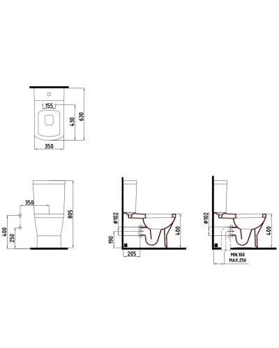 Унитаз-компакт безободковый с функцией биде с сиденьем микролифт Bien Neptun NPKD06301VP1W5SZ0