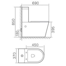 Унитаз-компакт безободковый с сиденьем микролифт Timo Inari TK-501