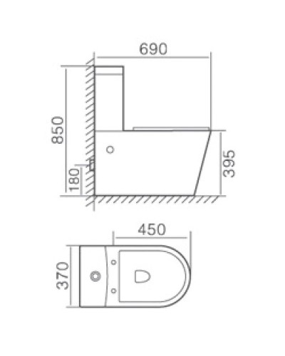 Унитаз-компакт безободковый с сиденьем микролифт Timo Inari TK-501