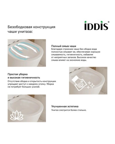 Унитаз-компакт безободковый с сиденьем микролифт IDDIS Edifice EDIRDSEi24
