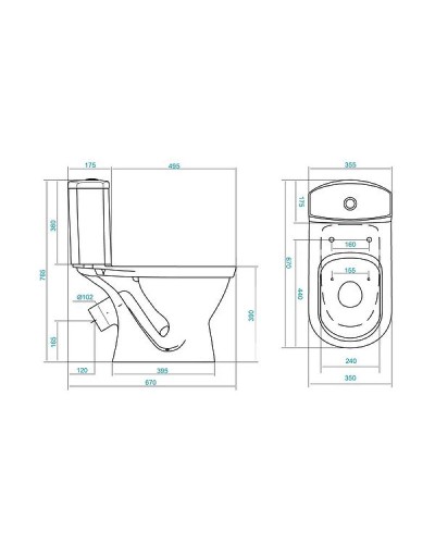 Унитаз Santek Алькор  1.WH30.2.196 с бачком и сиденьем