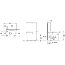 Унитаз-компакт безободковый с сиденьем микролифт Jacob Delafon Elite E29723-00