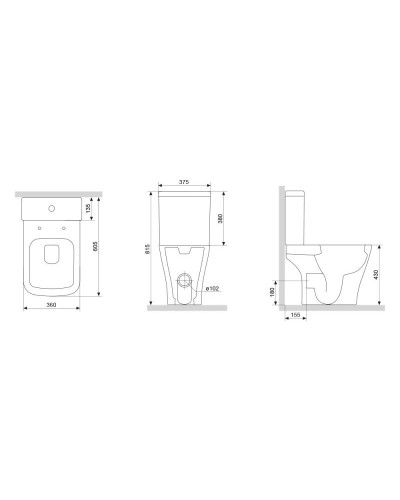 Унитаз-компакт с сиденьем микролифт Damixa Origin Bit S 778608SC