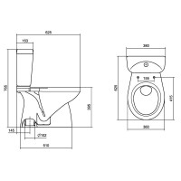 Унитаз-компакт с сиденьем полипропилен Santek Анимо 1.WH11.0.038