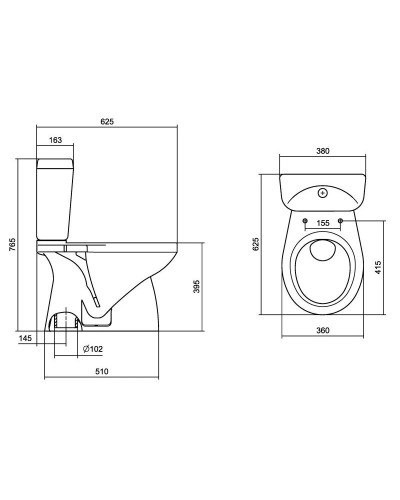 Унитаз-компакт с сиденьем полипропилен Santek Анимо 1.WH11.0.038