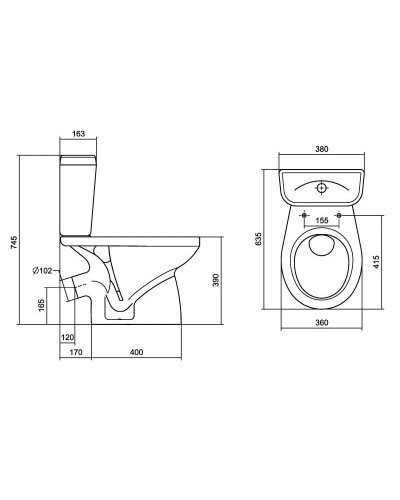 Унитаз-компакт с сиденьем полипропилен Santek Анимо 1.WH11.0.032
