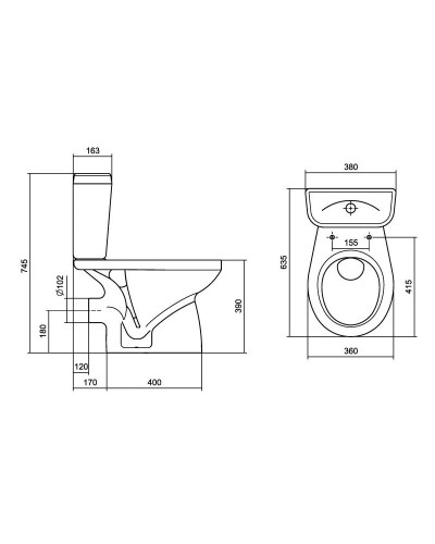 Унитаз-компакт с сиденьем микролифт Santek Анимо 1.WH30.2.135