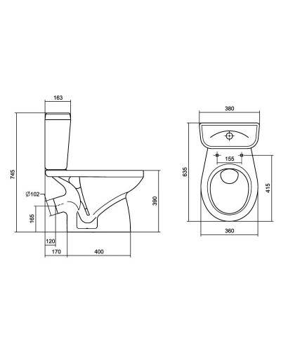 Унитаз-компакт с сиденьем Santek Анимо 1.WH30.2.134