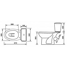 Унитаз-компакт с сиденьем Оскольская Керамика Элисса Стандарт 43360130202