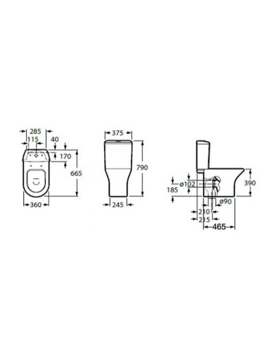 Унитаз компакт Roca Leon 342649000 без бачка и сиденья